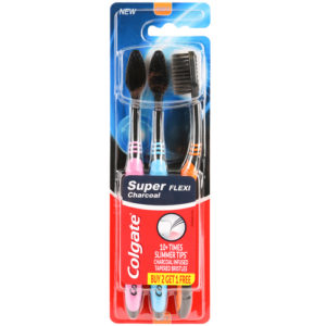Colgate Toothbrush Super Flexi 3PK Charcoal Soft