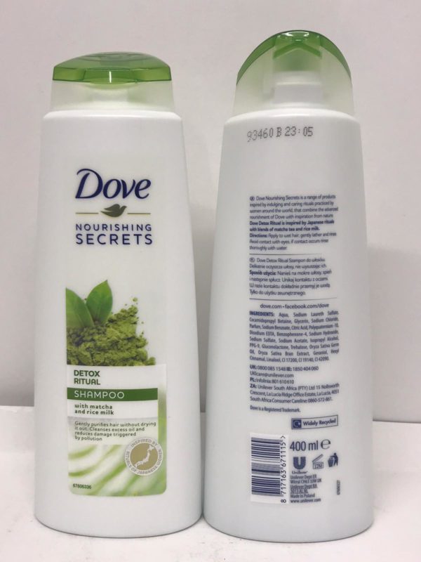 DOVE® 400ML SHAMPOO DETOX RITUAL WITH MATCHA AND RICE MILK