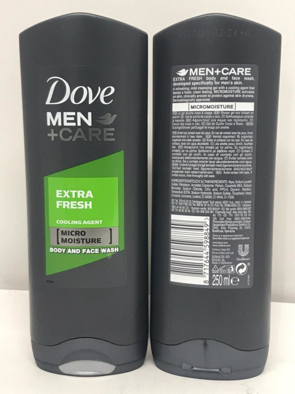 DOVE® 250ML BODYWASH MENS EXTRA FRESH