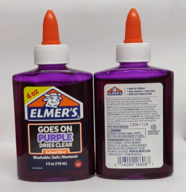 ELMERS PURPLE SCHOOL GLUE 4 OZ DRIES CLEAR