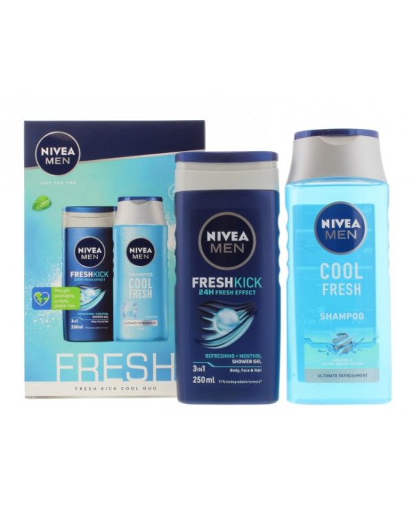 Nivea Men Fresh Kick Cool Duo 250 ml Shower Gel - 2 Pack