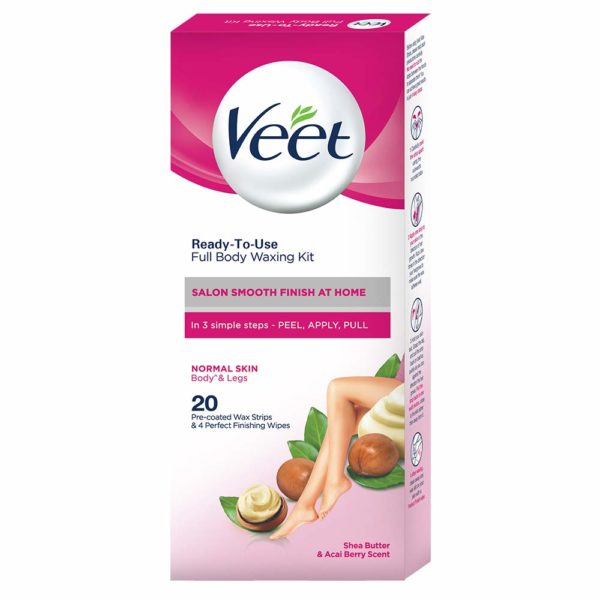 Veet Ready to use Half Body Wax Strips Shea Butter and Acai Berry Scent - 20 Strips