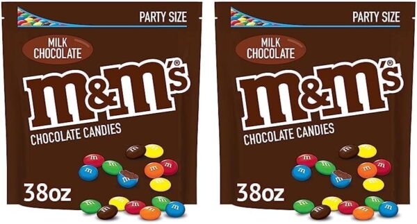 M&M'S Milk Chocolate Candies, Milk Chocolate, 38 Oz Bag (Pack of 2)